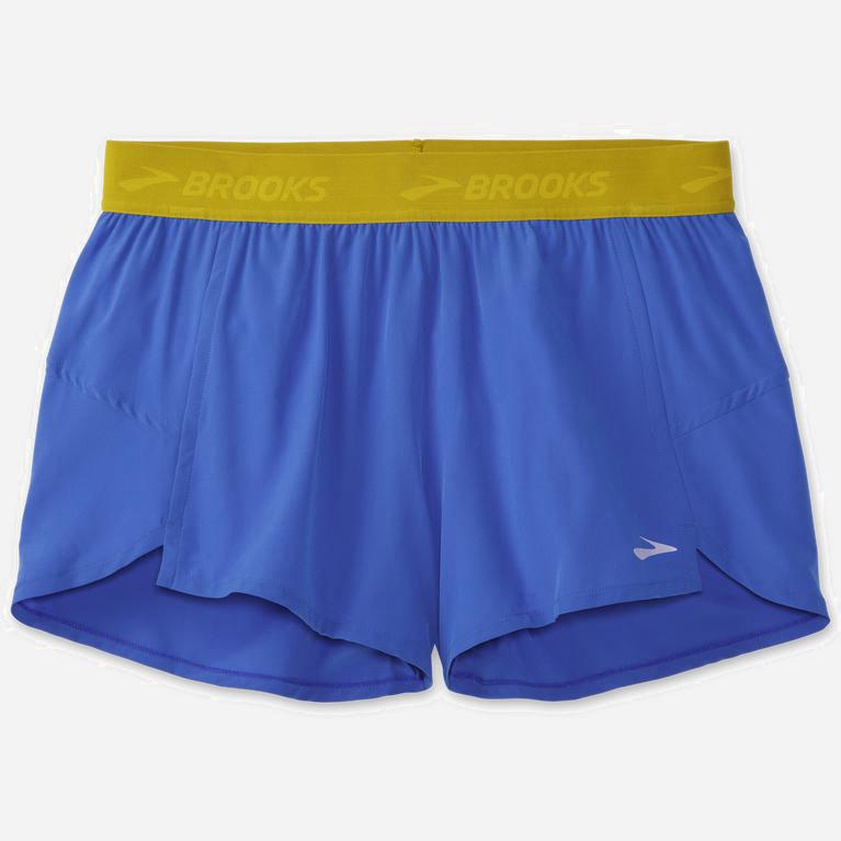 Brooks Chaser 3 Løpeshorts Dame Outlet - Blå/Gull - Norge (HUM089614)